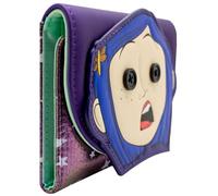 Dark Fantasy Animation Close Up Button for Eyes Purse Tri-Fold Coin Pocket, ID & Card Holder, Purple