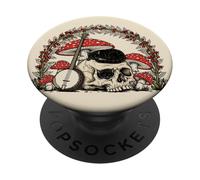 Dark Fantasy Banjo Red Mushroom Gothic Woodland Folk Music PopSockets Adhesive PopGrip