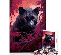 Dark Fantasy Black Panther 1000 Piece Jigsaw Puzzles Gifts for Women Men Analysis And Logic Home Decoration Toys for And from 14 Years And over (38x26cm)