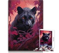 Dark Fantasy Black Panther 1000 Piece Jigsaws for Teenagers Logical Thinking Development Game Great Gift for Meaningful Moments Size 38x52cm