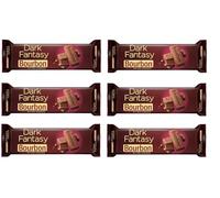 Dark Fantasy Bourbon Cream Biscuits 150g - Chocolate Flavoured Sandwich Biscuits with Cream Filling | Crunchy Cocoa Biscuits Snack (Pack of 6)