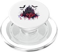 Dark Fantasy Castle Bats Red Roses Watercolor Art PopSockets PopGrip for MagSafe