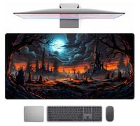 Dark Fantasy Castle Desk Mat Extended Desk Pad Gaming Mouse Pad, XXL Large Computer Laptop Keyboard Mat Wireless Mouse Mat, Office Desk Decor Mousepad Deskmat with Stitched Edges Matt 31.5x15.7 in