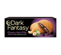 Dark Fantasy Choco Nut Fills 75g - Indulgent Chocolate Filled Cookies with a Crunchy Nutty Twist (Pack of 1)