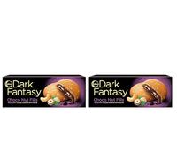 Dark Fantasy Choco Nut Fills 75g - Indulgent Chocolate Filled Cookies with a Crunchy Nutty Twist (Pack of 2)