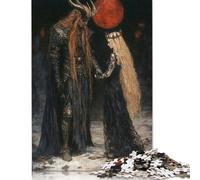 Dark Fantasy Couple Puzzle for Adults And Teenagers 500 Pieces Wood Puzzles for Adults& Teens Age 12 Years Up 500pcs (52x38cm)
