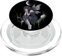 Dark Fantasy Fairy Under a Cracked Moon PopSockets PopGrip for MagSafe