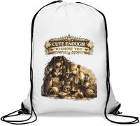 Dark Fantasy Girls Sharing Secrets Gym Sack Casual Drawstring Bag White