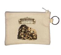 Dark Fantasy Girls Sharing Secrets Key Chain Coin Purse Beige