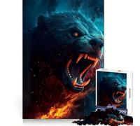 Dark Fantasy Grizzly Bear 1000 Piece Jigsaw Puzzle for Teenagers Mental Boost Bright Print Fun Challenge Birthday Art Gift (50x75cm)