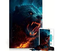 Dark Fantasy Grizzly Bear 1000 Pieces Puzzles for Adults DIY Fun Tight Connection Pattern Build Xmas Present (38x26cm)