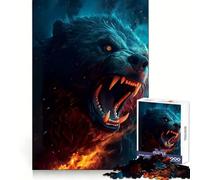 Dark Fantasy Grizzly Bear 1000 Pieces Puzzles for Adults DIY Fun Tight Connection Pattern Build Xmas Present (38x26cm)