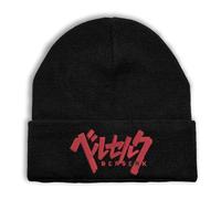 Dark Fantasy Japan Anime Guts Embroidered Art Unisex Winter Hat Beanie Black