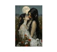 Dark Fantasy Lesbian Couple Artwork Canvas Poster Wall Art Decor Print Picture Paintings for Living Room Bedroom Decoration 08x12inch(20x30cm)