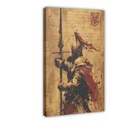 Dark Fantasy Medieval Fortitude Lancer Poster Canvas Poster Wall Art Decor Print Picture Paintings for Living Room Bedroom Decoration 24x36inch(60x90cm)