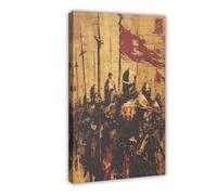 Dark Fantasy Medieval Frontline Knight Art Poster Canvas Poster Wall Art Decor Print Picture Paintings for Living Room Bedroom Decoration 16x24inch(40x60cm)