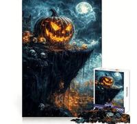 Dark Fantasy Pumpkin Skull 1000 Pieces Jigsaws Adults Puzzles Gifts Sharp Thinking Cozy Fun Fun Activity Game Night (38x26cm)