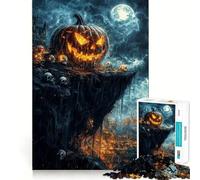 Dark Fantasy Pumpkin Skull Jigsaw Puzzle 1000 Piece for Teenagers Recall Enhancer Creative Craft Pattern Build Birthday Idea (50x75cm)