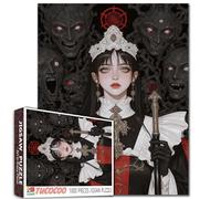 Dark Fantasy Vampire Queen Jigsaw Puzzle 1000 Pieces for Adults, Gothic Horror Demon Mysterious 20×27 Inches Puzzle for Home Decoration Fantasy Art Puzzle Challenge Gift Perfect for Game Nights