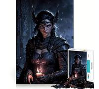 Dark Fantasy Warrior with Candle for Adults 1000 Piece Jigsaw Puzzle Mindful Game Quality Print Happy Challenge Unique Gift (38x52cm)