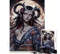 Dark Fantasy Woman Moon Puzzles for Teenagers 1000 Piece Reason Skill Tension Relief Enjoyable Challenge Home Display (38x52cm)