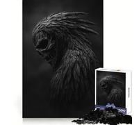 Dark Feathered Skull 1000 Piece Jigsaw Puzzles for Teenagers Logic Game Accurate Edge Hard Challenge Night Play (38x52cm)
