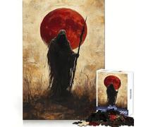 Dark Figure Under Blood Moon 1000 Pieces Jigsaws Adults Puzzles Gifts Sharp Thinking Cozy Fun Fun Activity Game Night (38x52cm)