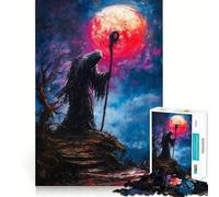 Dark Figure Under Blood Moon Jigsaw Puzzles 1000 Pieces for Teenagers Brain Think Serene Game Real Challenge Santa Gift (38x26cm)