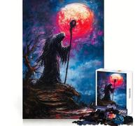 Dark Figure Under Blood Moon Jigsaw Puzzles 1000 Pieces for Teenagers Brain Think Serene Game Real Challenge Santa Gift (38x26cm)