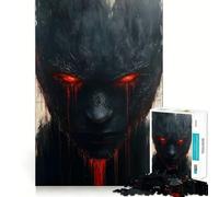 Dark Figure with Red Eyes 1000 Pieces Jigsaws Adults Puzzles Gifts Reason Skill Nice Thick Happy Challenge Fine Art (38x52cm)