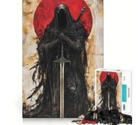 Dark Figure with Sword 1000 Piece Jigsaw Puzzles for Adults Jigsaw Brain Think Pastime Game Real Challenge Xmas Santa Gift (38x26cm)