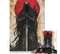 Dark Figure with Sword 1000 Piece Jigsaw Puzzles for Adults Jigsaw Brain Think Pastime Game Real Challenge Xmas Santa Gift (38x26cm)