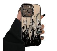 Dark flame cool personality mobile phone case suitable for iPhone 16pro max/15pro/14pro/13(black,for iphone 7 plus)