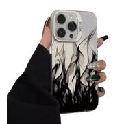 Dark flame cool personality mobile phone case suitable for iPhone 16pro max/15pro/14pro/13(white,for iphone 8 plus)