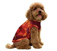 Dark Flame Hibiscus Flower Dog Shirt Sleeveless Tshirt Pet Vest S | Ice Silk,Dog Clothes,Lightweight,Pet Tank Top,for Small Medium Dogs Cats,Breathable,for Outdoor Walking Hiking