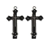 Dark Flat Clip Hairpin Crosses Balletcore Headwear Bunches Clip Elegant Black Crosses Hair Clip Photo Props