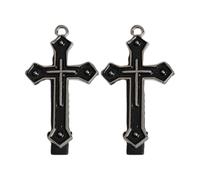 Dark Flat Clip Hairpin Crosses Balletcore Headwear Bunches Clip Elegant Black Crosses Hair Clip Photo Props