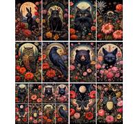 Dark Floral Animals Rice Paper, 20 x 26,6cm (6pc) - 6 Designs for Scrapbooking Cards Crafts, Decoupage by CRAFT KREATIVELY