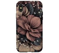 Dark Floral Pattern Moody Romantic Flowers Vintage Aesthetic Case for iPhone X/XS