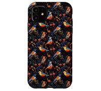 Dark Floral Songbird Pattern Bird Enthusiasts & Birdwatchers Case for iPhone 11