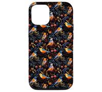 Dark Floral Songbird Pattern Bird Enthusiasts & Birdwatchers Case for iPhone 12/12 Pro