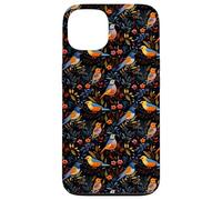Dark Floral Songbird Pattern Bird Enthusiasts & Birdwatchers Case for iPhone 13