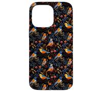 Dark Floral Songbird Pattern Bird Enthusiasts & Birdwatchers Case for iPhone 14 Pro Max