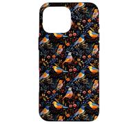 Dark Floral Songbird Pattern Bird Enthusiasts & Birdwatchers Case for iPhone 16 Pro Max