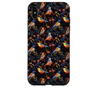 Dark Floral Songbird Pattern Bird Enthusiasts & Birdwatchers Case for iPhone XS Max