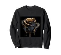 Dark Flower Gilded Petals Dripping Gold Art Sweatshirt