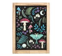 Dark Forest Framed Wall Art With Mystical Mushrooms & Luna Moths