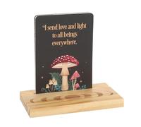 Dark Forest Mystic Affirmation Cards with Wooden Moon Phase Stand - Mystical Woodland Positivity Daily Cards