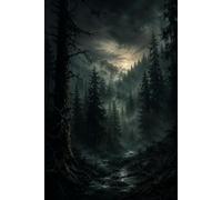Dark Forest Notebook: Moody Misty Pine Forest Aesthetic Lined Journal | Foggy Woodland & Gothic Nature Cover | 6x9, 110 Pages
