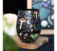 Dark Forest Stemless Glass With Floral & Celestial Design
